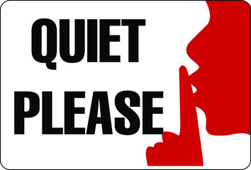 keep silent quiet please sign - obrazy, fototapety, plakaty