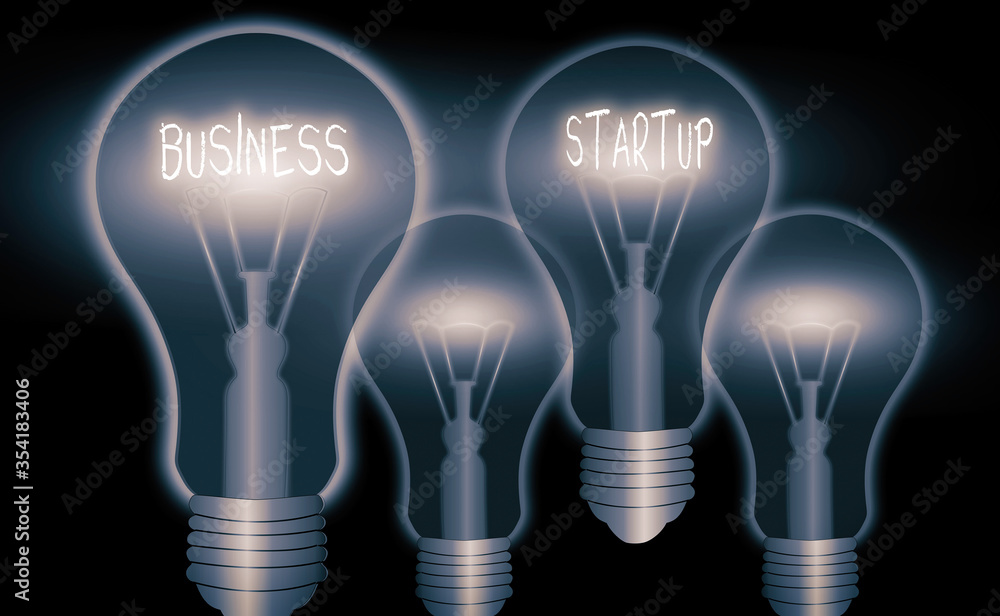 Poster writing note showing business startup. business concept for during the first stage of launching comm