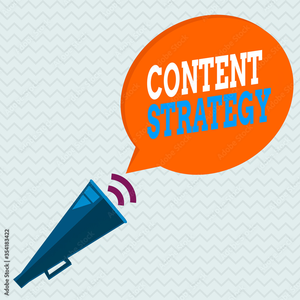 Poster conceptual hand writing showing content strategy. concept meaning important marketing approach distr