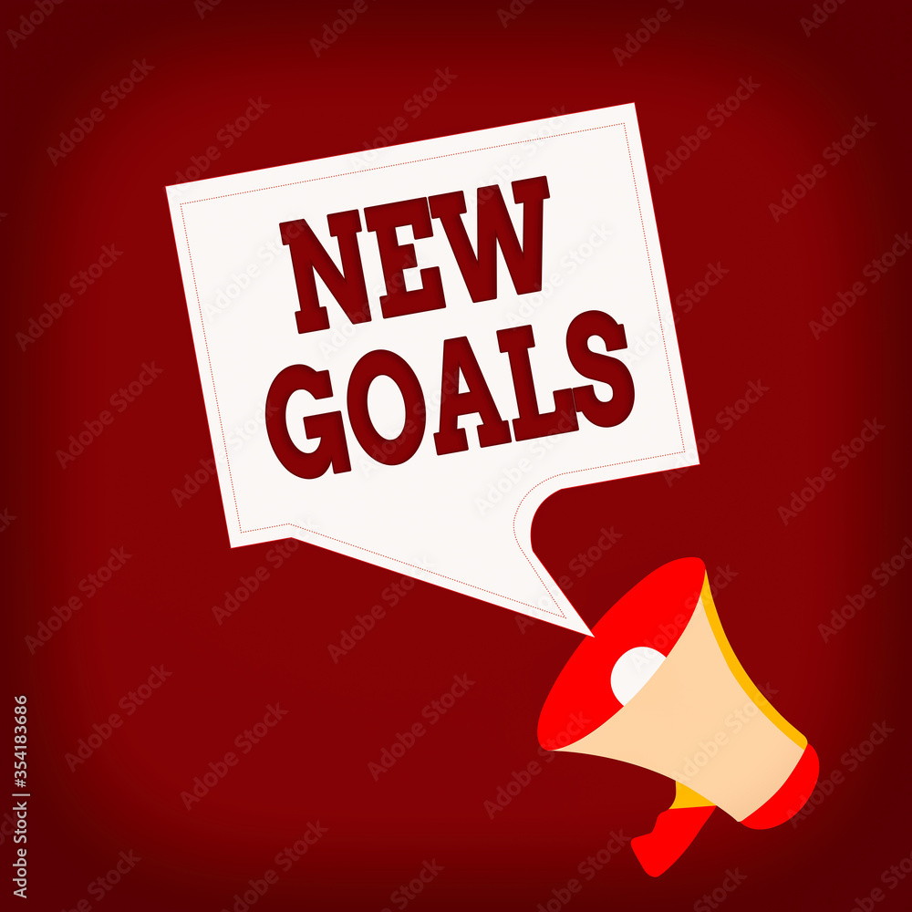 Poster conceptual hand writing showing new goals. concept meaning a list of clearlydefined plans that an in
