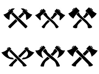 Axe set icon, logo isolated on white background