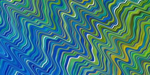 Light Blue, Green vector background with bent lines. Abstract illustration with bandy gradient lines. Best design for your posters, banners.
