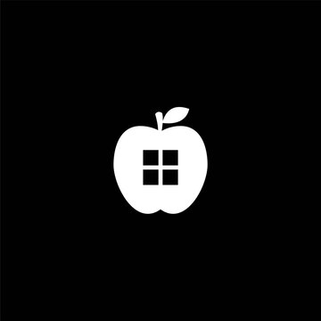 Apple House   Logo design element  Vector Image ,apple home icon  logo design vector image