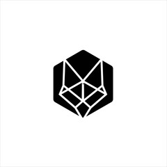 Fox diamond  design vector template icon