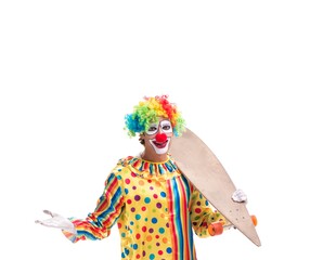 Funny clown isolated on white background