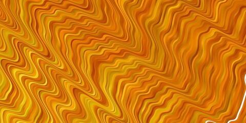 Light Orange vector background with curves. Illustration in halftone style with gradient curves. Pattern for booklets, leaflets.