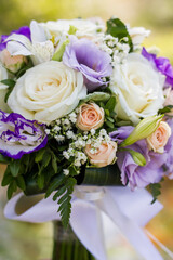 bridal wedding bouquet, fresh flowers
