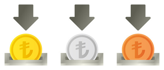 Turkish lira coin slot set