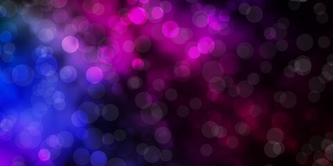 Dark Multicolor vector background with circles. Abstract decorative design in gradient style with bubbles. Design for posters, banners.