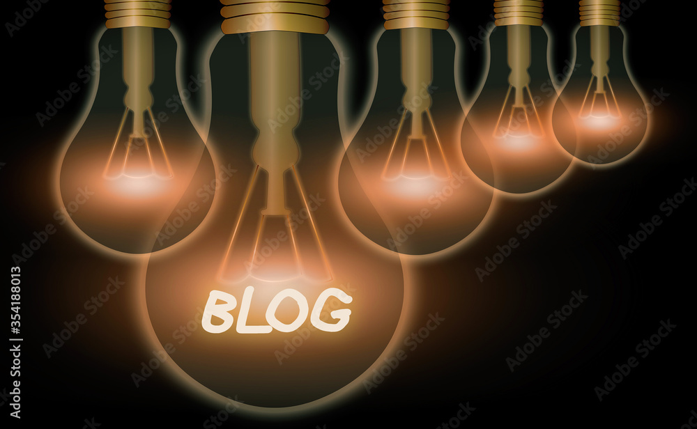 Poster handwriting text blog. conceptual photo platform where writer share their views on an individual sub