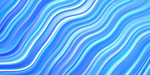 Light BLUE vector background with lines. Abstract illustration with bandy gradient lines. Pattern for booklets, leaflets.