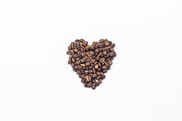 Heart-shaped coffee beans.