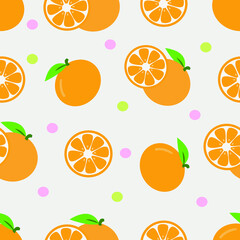 Illustration Vector Graphic of Orange Fruit Seamless Pattern