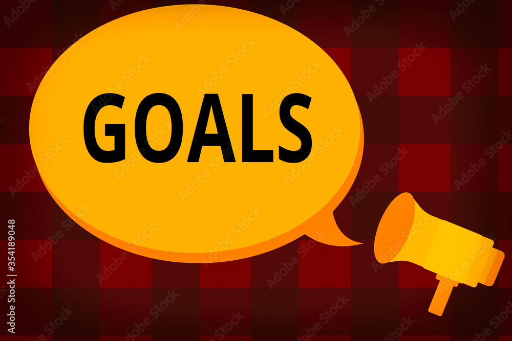Poster text sign showing goals. business photo text desired result that an individual envision plan and com