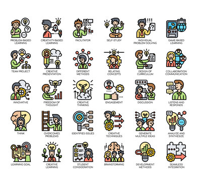 Set of creative learning thin line and pixel perfect icons for any web and app project.