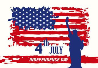 independence day on america flag grunge background for brochure banner and publication