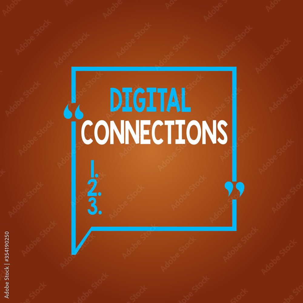 Aufkleber conceptual hand writing showing digital connections. concept meaning virtual network linking user to