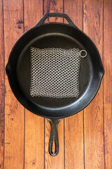 Small Ring Chainmail Scrubber - for Cast Iron, Stainless Steel, Hard Anodized Cookware and Other Pots & Pans
