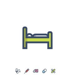 hospital bed icon vector illustration for website and graphic design