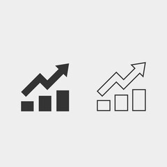 business profit graph icon vector illustration for website and graphic design