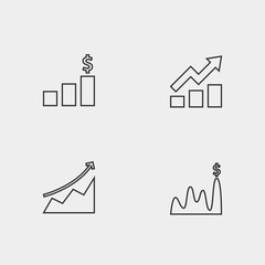 business profit graph icon vector illustration for website and graphic design