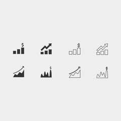 business profit graph icon vector illustration for website and graphic design