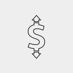 dollar fluctuating icon vector illustration for website and graphic design