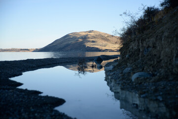 Lake Tekapo shore landscape scene