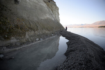 Lake Tekapo shore landscape scene