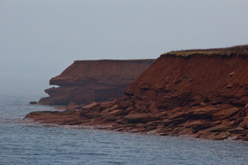 Red cliffs by the beach