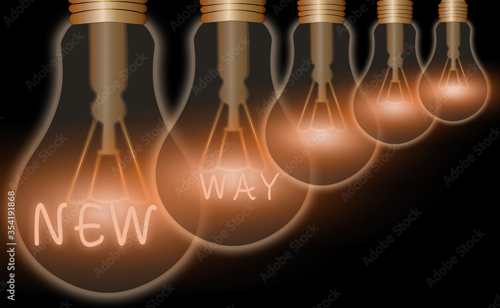 Poster text sign showing new way. business photo showcasing charting a different path and life as an indepe