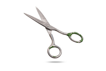 old scissors isolated on a white background