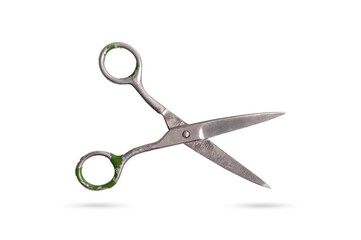 old scissors isolated on a white background