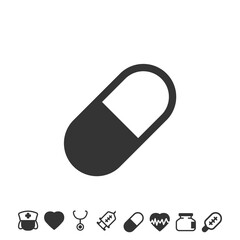 pill medicine icon vector illustration for website and graphic design