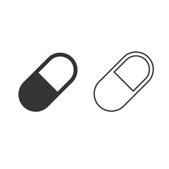 pill medicine icon vector illustration for website and graphic design