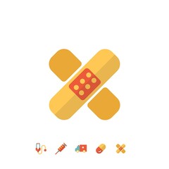 band aid plaster icon vector illustration for website and graphic design