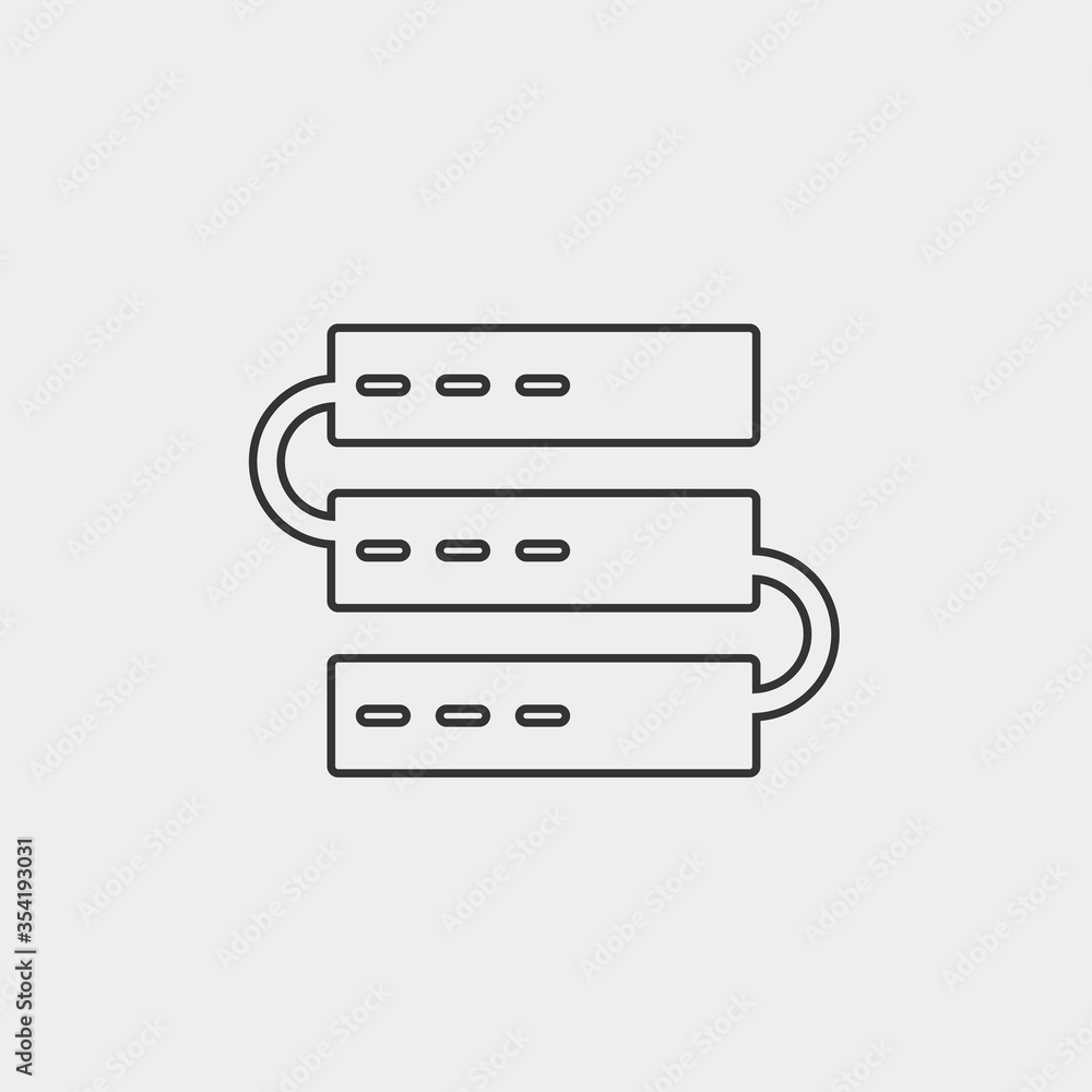 Poster computer server icon vector illustration for website and graphic design