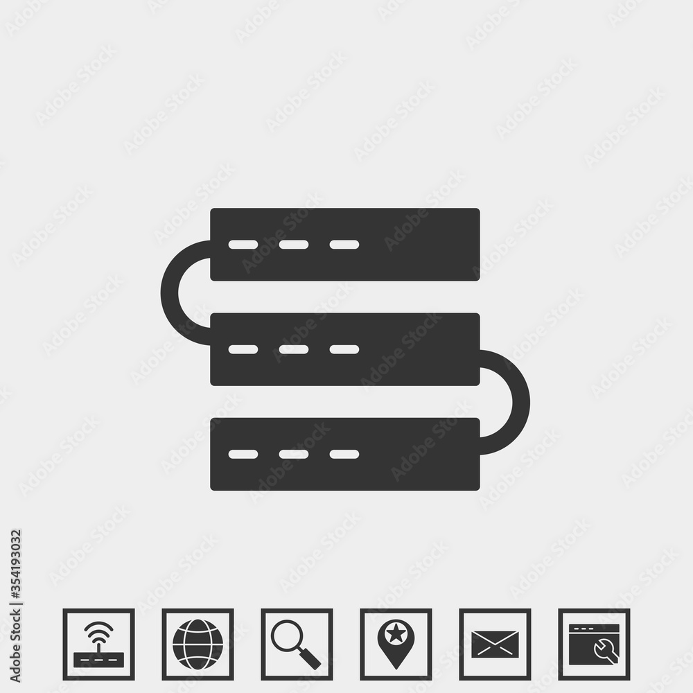 Poster computer server icon vector illustration for website and graphic design