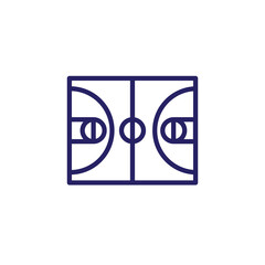 basketball court line icon, vector illustration