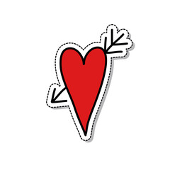 heart doodle icon, vector illustration