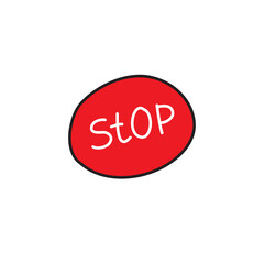 stop sign doodle icon, vector illustration