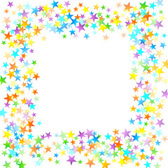 Rainbow Festive Confetti. Carnival Star Falling.