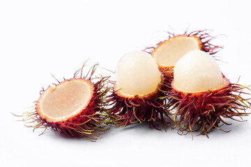 Rambutan sweet delicious fruit on white background