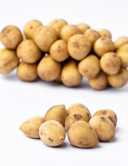 Langsat fruit on white background.