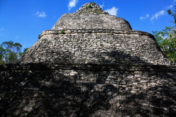 Coba, Mexico Mayan archeological ruins site in the jungle, pyramid