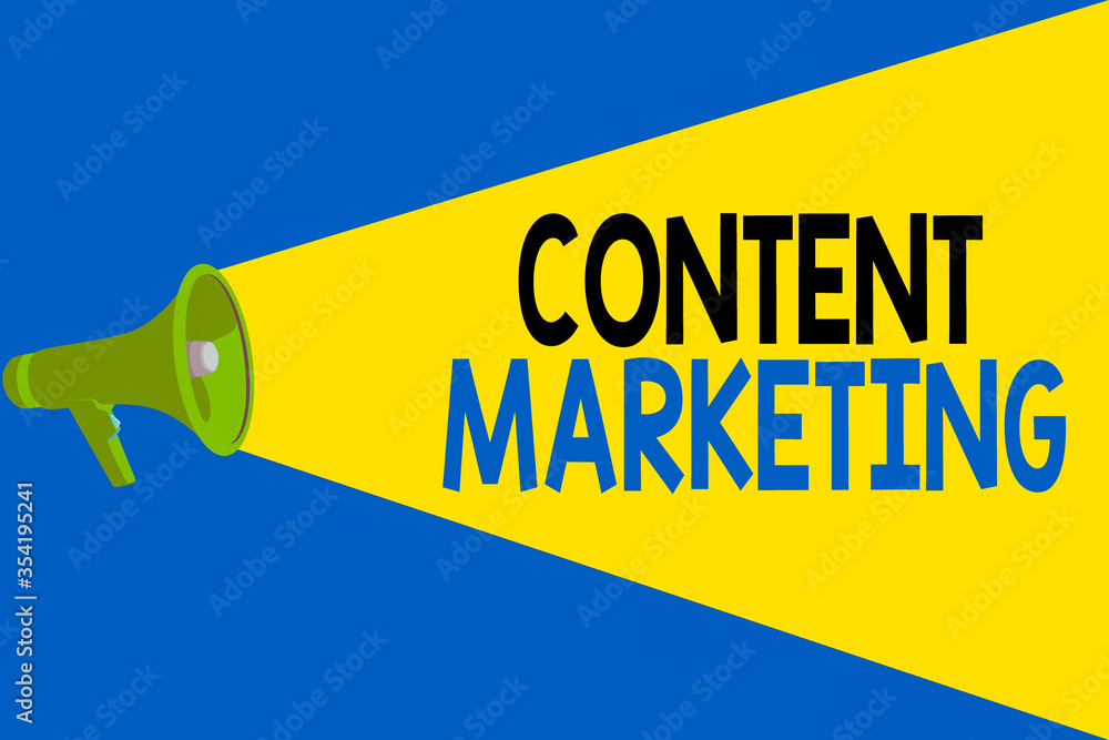 Poster word writing text content marketing. business photo showcasing involves the creation and sharing of 