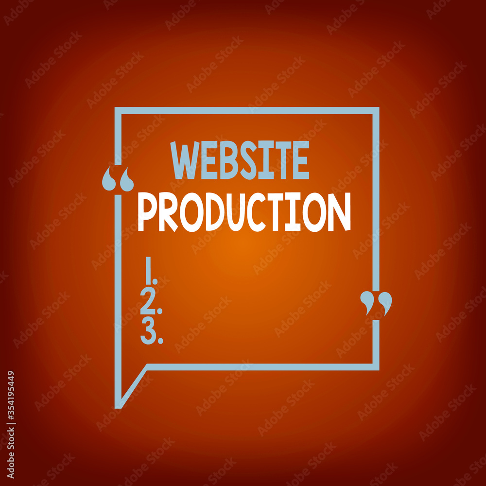 Poster conceptual hand writing showing website production. concept meaning creating sites with layout conte
