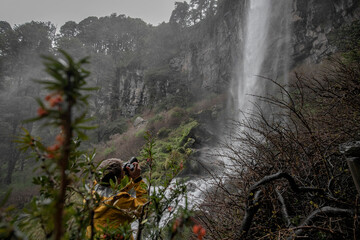 photographer at the waterfall