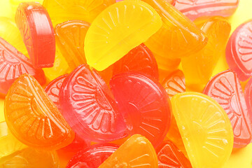 Assortment of sweet candies as background