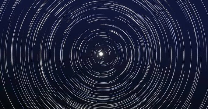 3D render. Star trails trace circles and traces on a night sky background with bright stars trails. Science, education and religion team concept background. (look like long exposure photo)